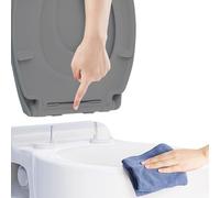 Ram® - Sedile WC a sgancio rapido, chiusura rallentata, con cerniere, in ABS, colore: grigio