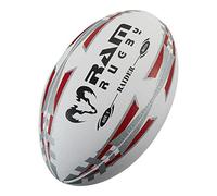 Ram - Set di 15 palloni da rugby Raider Match + borsa traspirante, Rosso, 5
