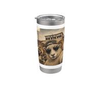 Ram Studente Divertente Selfie Vintage Game Day Cool Mascotte Bicchiere termico in acciaio inox doppia parete