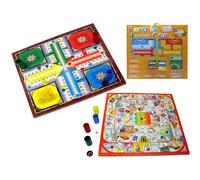 Rama Pachisi 4 E Gioco Dell´oca Tavola In Legno Con Accessori Gioco Da Tavolo 40.5x40.5x1.2 Cm