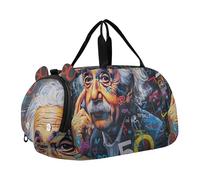 Ramadan Crescent Moon Viola Ragazzi Carry on Duffel Toddler Weekender Borse Da Viaggio Duffle Borse Ragazze Tote Bambini Palestra Duffle, Stampa ritratto colorato Einstein, classico