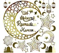 Ramadan Decorazioni per Casa, 3D DIY Eid Mubarak Autoadesivo Stickers Art Decor per la Finestra Della Parete, Ramadan Kareem Luna Stella Lanterne Acriliche Decalcomanie per Islamici Musulmani Al-Fitr
