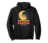 Ramadan Kareem Kids Cute Crescent Moon Musulmani Bambini Felpa con Cappuccio