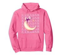 Ramadan Kareem Muslim Moon Girl Coquette Bow Nastro Rosa Felpa con Cappuccio