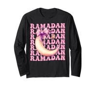 Ramadan Kareem Muslim Moon Girl Coquette Bow Nastro Rosa Maglia a Manica