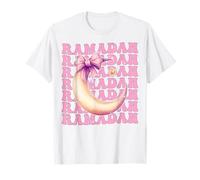 Ramadan Kareem Muslim Moon Girl Coquette Bow Nastro Rosa Maglietta