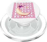 Ramadan Kareem Muslim Moon Girl Coquette Bow Nastro Rosa PopSockets PopGrip per MagSafe