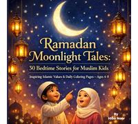 Ramadan Moonlight Tales: 30 Stories for Children Ages 4-8: Inspiring Islamic Values & Daily Coloring Pages - Ages 4-8