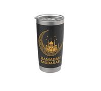 Ramadan Mubarak Felice Digiuno Crescent Moon Islamico Musulmano Bicchiere termico in acciaio inox doppia parete