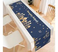 Ramadan Mubarak Runner da tavola, Decorazioni da tavola Eid Mubarak Runner, Runner da tavolo Moschea a Stella Ramadan, Decorazione per La Casa Sala da Pranzo Decorazione Islamica per Feste A