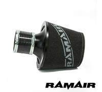 RAMAIR Nero Grande 70mm Performance Alluminio Filtro Aria & Silicone Giunto