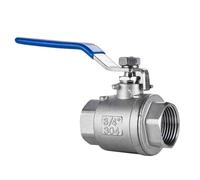 RAMBEX 1 Valvola A Sfera in Acciaio Inossidabile, Filettatura Femmina da 1/4" 3/8" 1/2" 3/4" 1" 2 Pezzi, Valvola for Tubo, Interruttore DN8-DN40(3/8")