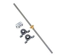 RAMBEX Kit Verticale Vite di Comando Stampante 3D, Filettatura 8mm 100-800mm Vite di Comando T8+Dado in Ottone+Staffa Cuscinetto KP08+accoppiamento Flessibile, 1set(Pitch 2mm Lead 2mm,300mm)
