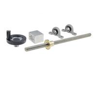 RAMBEX Vite di Comando T16 con Stampante 3D A Volantino, Diametro 16 Mm Vite Trapezoidale in Acciaio Inossidabile di Tipo Verticale/Orizzontale 304, 1 Set (Color : KP, Size : T16*400MM)