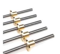 RAMBEX Vite di Comando T16 da 1 Pz for Stampante 3D CNC, Asta Filettata in Acciaio Inossidabile con Cavo da 8 Mm di Lunghezza 100-600 Mm con Dado in Rame(600mm)