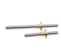 RAMBEX Vite di Comando T8 for Stampante 3D Reprap, Diametro Esterno 8 Mm Passo 2 Mm Piombo 8 Mm 150 Mm 200 Mm 250 Mm 300 Mm 650 Mm 700 Mm 800 Mm Aste Filettate, 1 Pz(350mm with Nut)