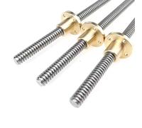 RAMBEX Vite T12 con Dado in Ottone, Filettatura 12mm Piombo 8mm Passo 2mm Lunghezza 100MM-600MM Asta Trapezoidale for Parti Stampante 3D CNC, 1 Pz(450mm)