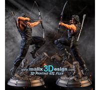 Rambo, Figurina In Stampa 3D In Resina 18Cm (Non Pitturata)
