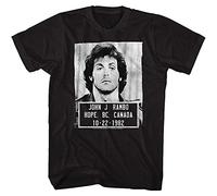 Rambo Film Series John J. Rambo Canada 1982 Mugshot T-Shirt Mens Unisex Black Tees L