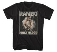 Rambo First Blood 3 Maglietta Maniche Corte Uomo Nero Cotone S-6XL
