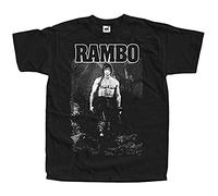 Rambo First Blood Men's T Shirt Tee Black Cotton Black L