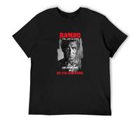 Rambo Last Blood Five V Live for Nothing Or Die Fro Something O-Neck 100% Cotton Short Sleeve Unisex T-Shirt S