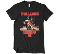 Rambo Licenza Ufficiale III Poster Uomo Maglietta (Nero), X-Large