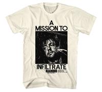 Rambo - Mission To Infiltrate - Solido Bianco Sporco Adulto T-Shirt