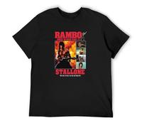 Rambo Part II Collage O-Neck 100% Cotton Short Sleeve Unisex T-Shirt L