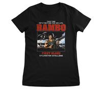 Rambo Ufficiale Licenziato Rambo First Blood Maglietta Donna Nera Girocollo