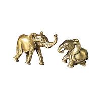 Rame Madre e Bambino Elefante Statua Scultura Ottone Figurine di Animali Statuetta Casa Moderna Fortunato Feng Shui Decor Accessori per la Cerimonia del tè Decorazione per Animali Domestici Ornamenti