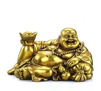 Rame Puro Statua di Buddha Scultura Statuetta Figurina Decorazione Zen Ornamenti Buddismo Home Office Decor Feng Shui Arredamento Artigianato Decorazione della casa
