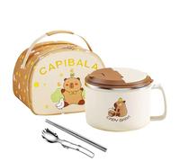 Ramen Bowl Set, Capybara Ramen Bowls, Cute Animal Design Chopsticks with 1300m, large Capacity Tableware for Everyday Dining, Soup, Noodles, Insalad, Cereal, Frutta, Scuola, Dormitory, Apartment