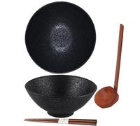 Ramen Bowl Set di ciotole giapponesi, in ceramica, Ramen Bowl con cucchiaio, 1200 ml, ciotola per rame, ciotole per cereali, insalata