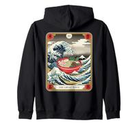 Ramen Bowl Surfing The Great Wave off Kanagawa Tarocchi Felpa con Cappuccio