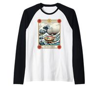 Ramen Bowl Surfing The Great Wave off Kanagawa Tarocchi Maglia con Maniche Raglan