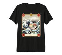 Ramen Bowl Surfing The Great Wave off Kanagawa Tarocchi Maglietta Premium