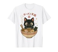 Ramen Cat Anime Kawaii Kitty Noodle Bowl Cibo Giapponese Maglietta