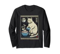 Ramen Cat Tshirt Gamer Kawaii Divertente retrò Giapponese Maglia a Manica