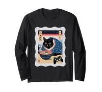 Ramen Cat Tshirt Gamer Kawaii Divertente retrò Giapponese Maglia a Manica