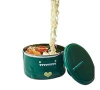 Ramen Ciotola in Acciaio Inox per Zuppa, Ciotola Ramen con Coperchio, Dinosauro Dei Cartoni Animati Ciotole Cucina Ciotola per Ramen Giapponese per Zuppa, Cereali, Insalata(Verde)
