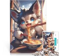 Ramen di cane carino a Tokyo Puzzle da 1000 pezzi per adolescenti Sfida di gioco educativo giocattolo con pezzi completamente interconnessi di forma casuale 38x26cm