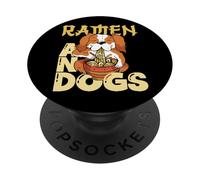 Ramen E Cani Divertente Giapponese Asia Amante Cane Anime PopSockets PopGrip Adesivo