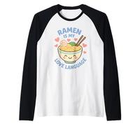 Ramen è il mio linguaggio d'amore Carino Kawaii Noodle Maglia con Maniche Raglan