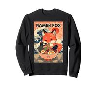 Ramen Fox Cute Japanese Noodle Lover Retro Anime Kawaii Ezo Felpa