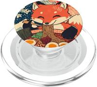Ramen Fox Cute Japanese Noodle Lover Retro Anime Kawaii Ezo PopSockets PopGrip per MagSafe