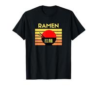 Ramen Japanese Retro Bowl Chopsticks Sunset Stripes Maglietta