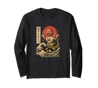 Ramen Kaiju Monster Giapponese Amante Birthday Maglia a Manica