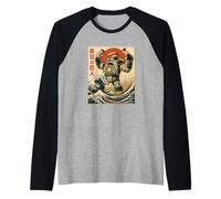 Ramen Kaiju Monster Giapponese Amante Birthday Maglia con Maniche Raglan