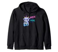 Ramen Kawaii Baphomet: Tagliatelle con Teschi in Stile Anime Felpa con Cappuccio